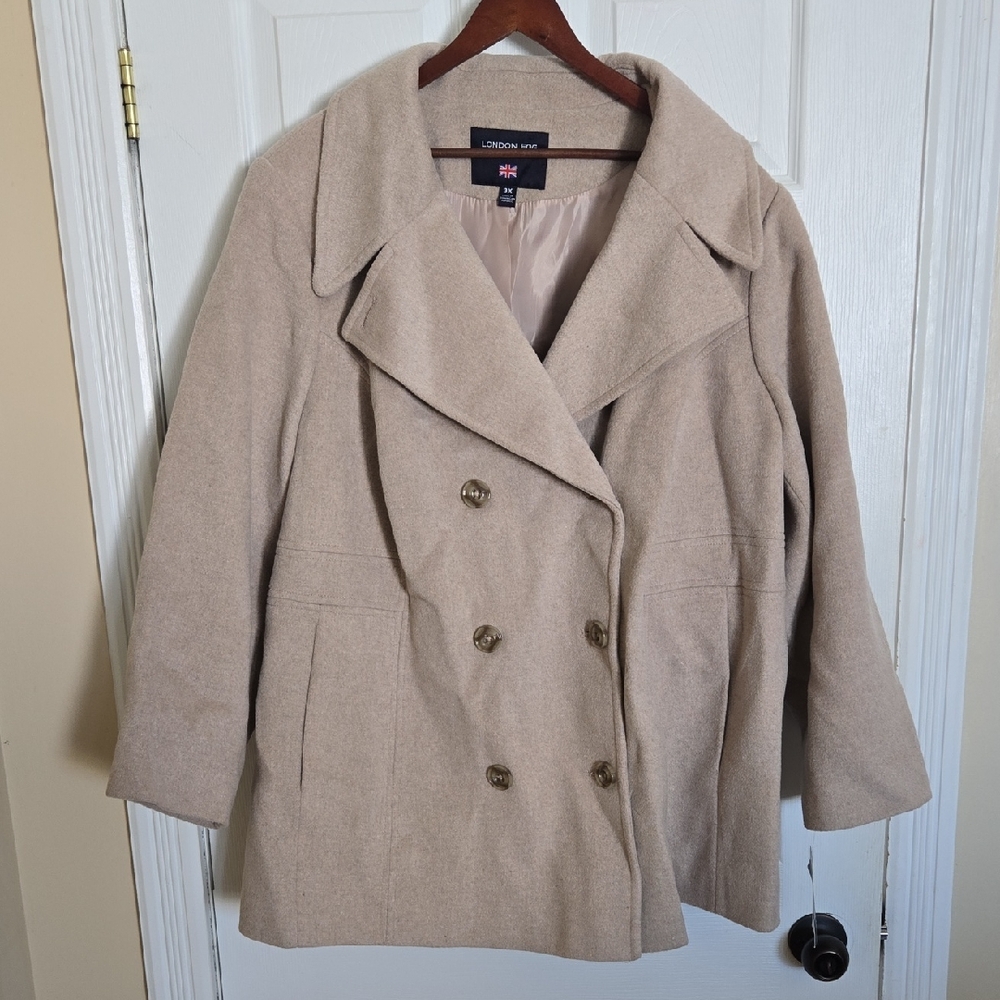 London Fog Women's Beige Peacoat